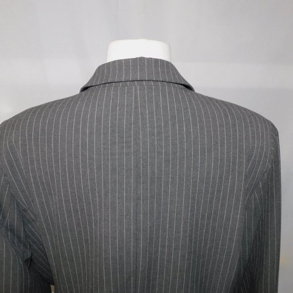Lands End Womens 16 Gray single button Pinstripe Blazer - Picture 10 of 11